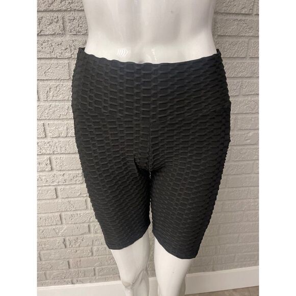 Hy-Impact Peach Contour Sports Black Textured Bicycle Short Size L - Picture 3 of 9